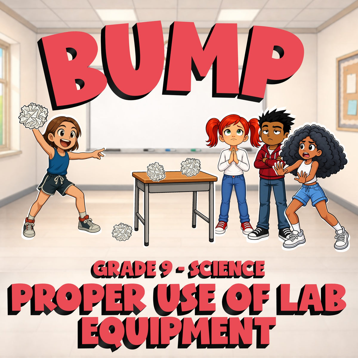 Proper Use of Lab Equipment BUMP Science Game - No Prep Grade 9 Review Activity
