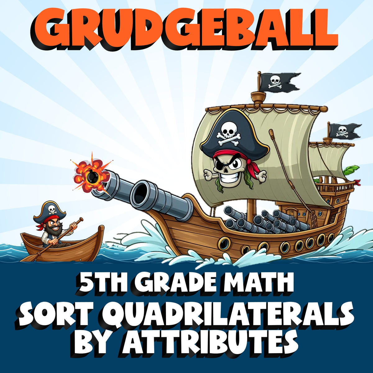 Sort Quadrilaterals by Attributes GRUDGEBALL Math Game - No Prep Grade 5 Review