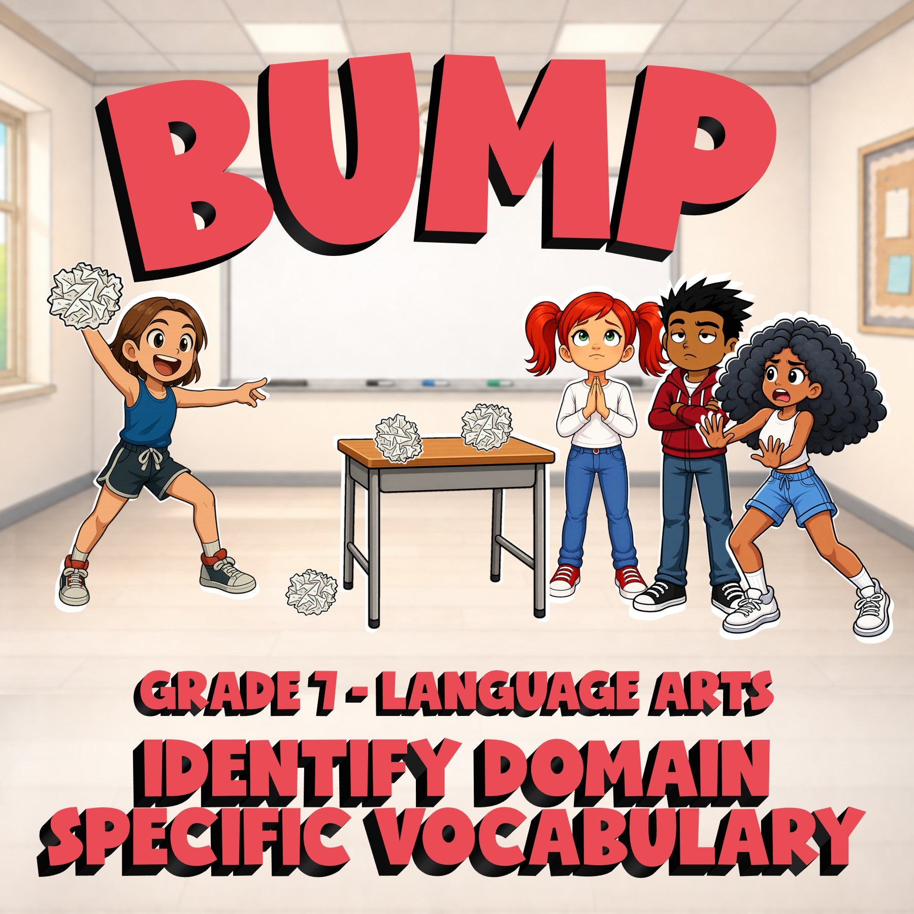 Identify Domain Specific Vocabulary BUMP ELA Game - No Prep Grade 7 Review