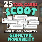 Geometric Probability SCOOT TASK CARDS Math Game - No Prep Geometry Review