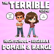 Domain & Range THE TERRIBLE GAME - No Prep Algebra 1 Math Review Activity