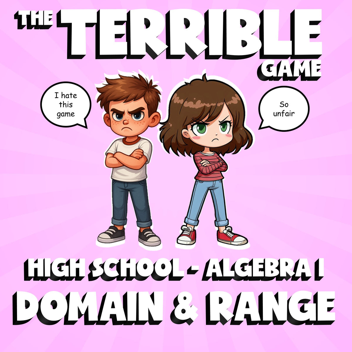 Domain & Range THE TERRIBLE GAME - No Prep Algebra 1 Math Review Activity