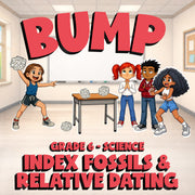 Index Fossils & Relative Dating BUMP Science Game - No Prep Grade 6 Review