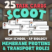 Membrane Proteins & Transport Roles SCOOT TASK CARDS Science Game - AP Biology