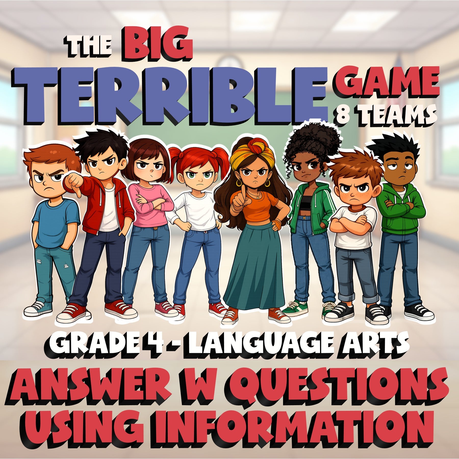 Answer W Questions Using Information BIG TERRIBLE GAME - Grade 4 ELA Review