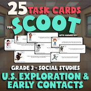 U.S. Exploration & Early Contacts SCOOT TASK CARDS Socials Game - Grade 3