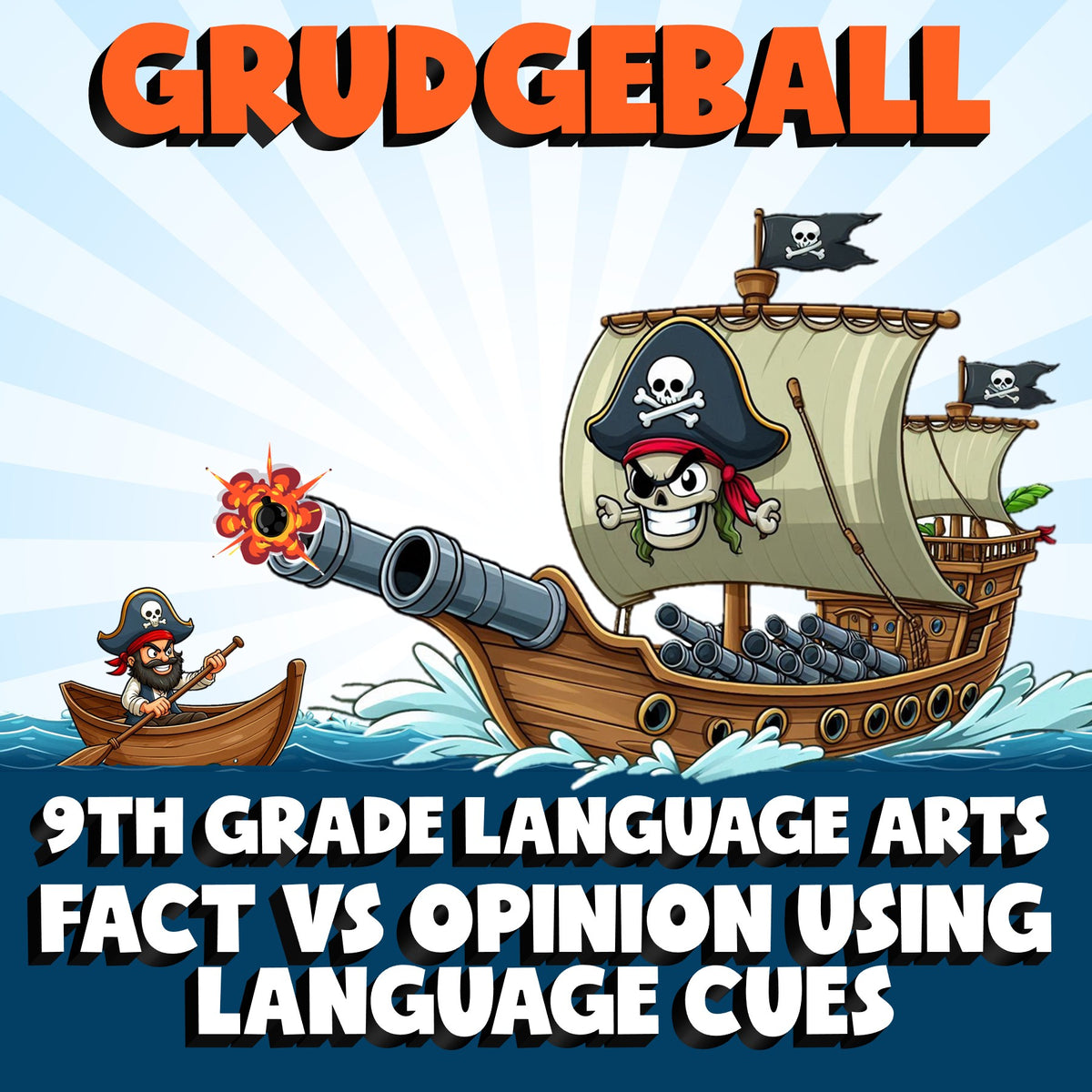Fact vs Opinion Using Language Cues GRUDGEBALL ELA Game - No Prep Grade 9 Review