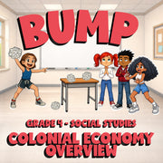 Colonial Economy Overview BUMP Socials Game - No Prep Grade 4 Review Activity