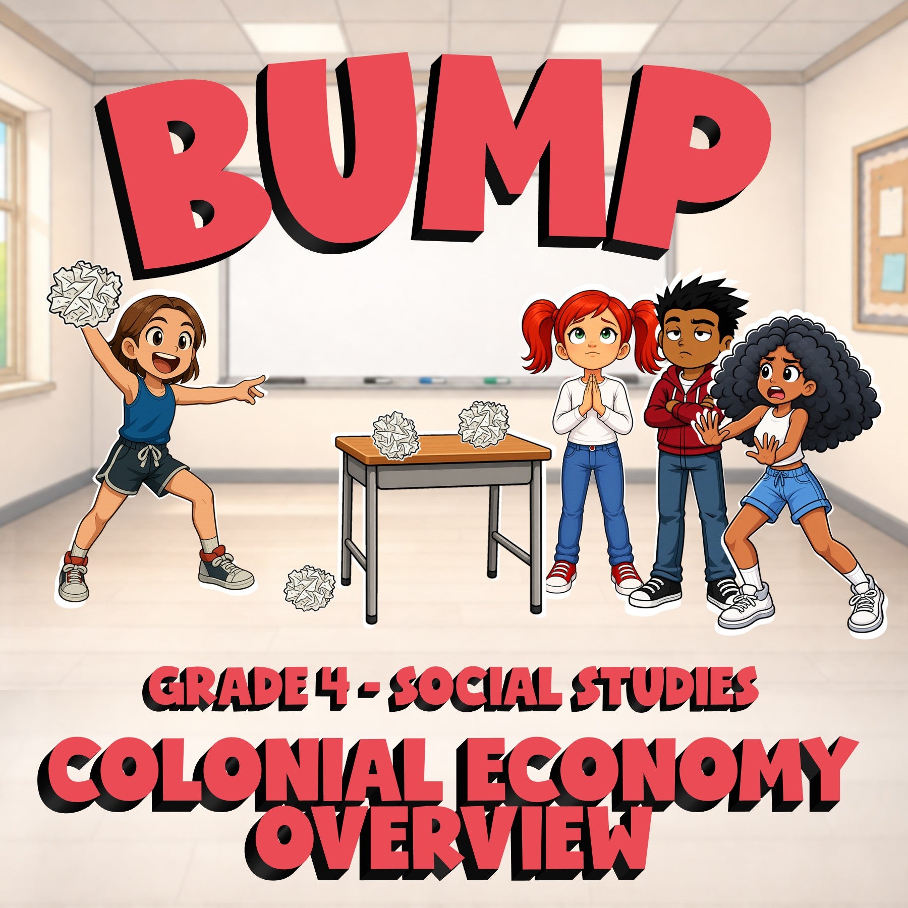 Colonial Economy Overview BUMP Socials Game - No Prep Grade 4 Review Activity