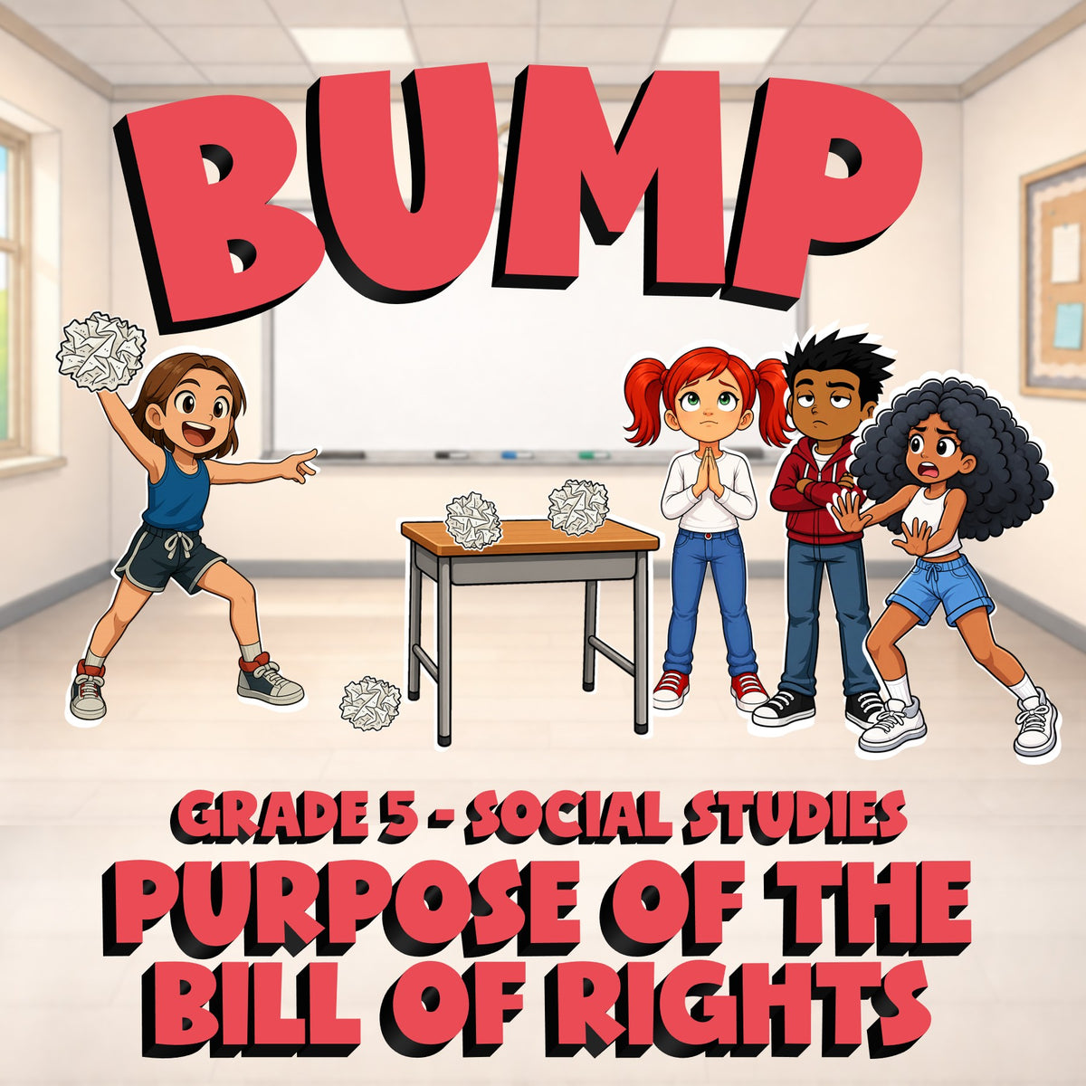 Purpose of the Bill of Rights BUMP Socials Game - No Prep Grade 5 Review