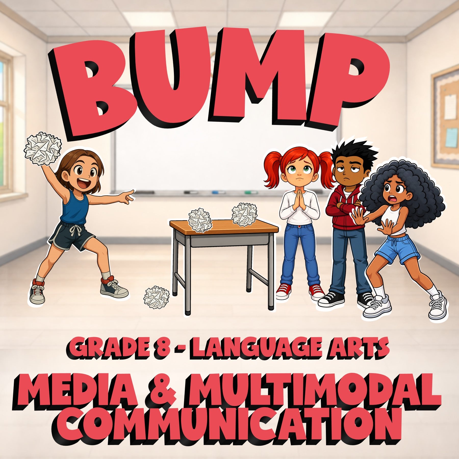 Media & Multimodal Communication BUMP ELA Game - No Prep Grade 8 Review Activity