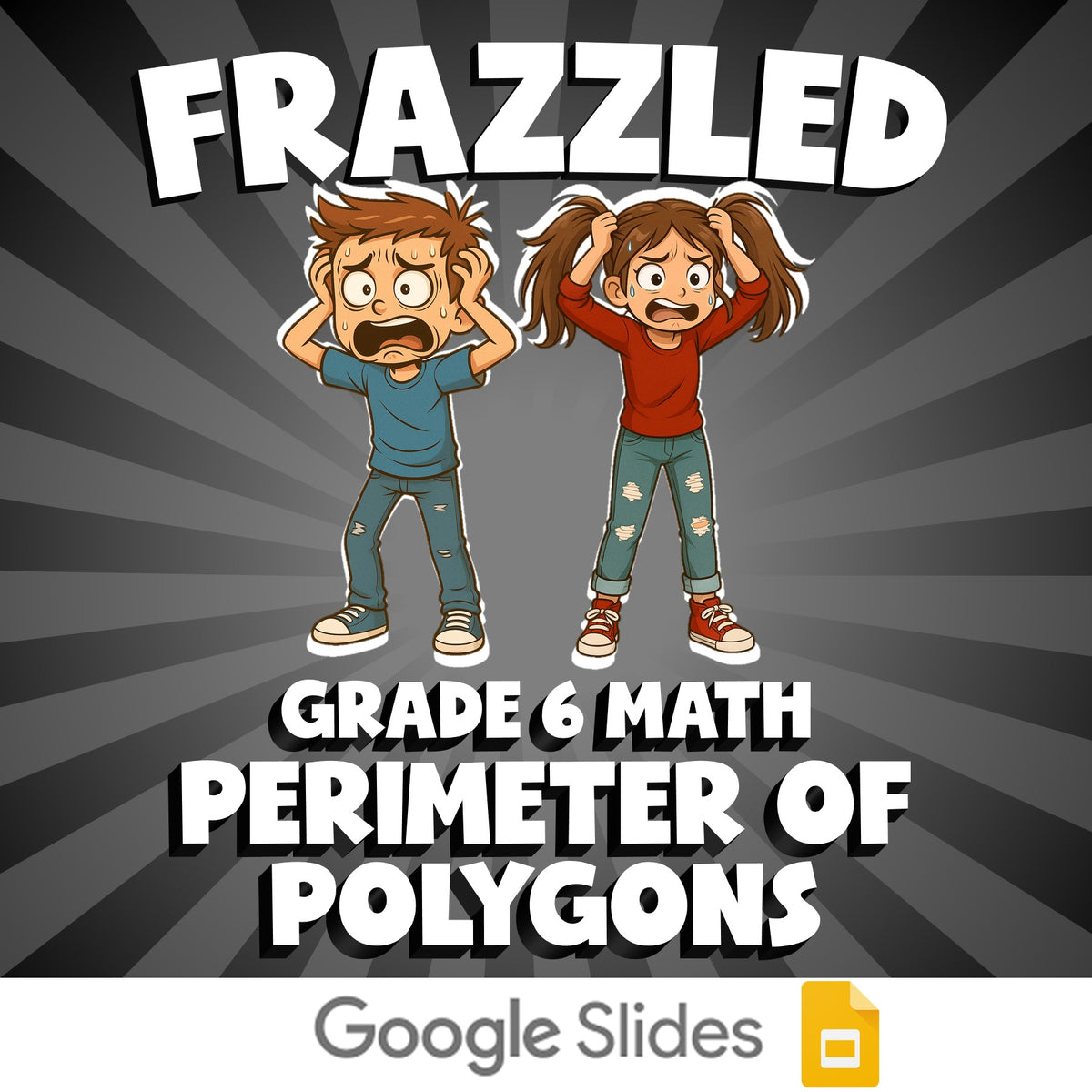 Perimeter of Polygons FRAZZLED Math Game - No Prep Grade 6 Review Activity