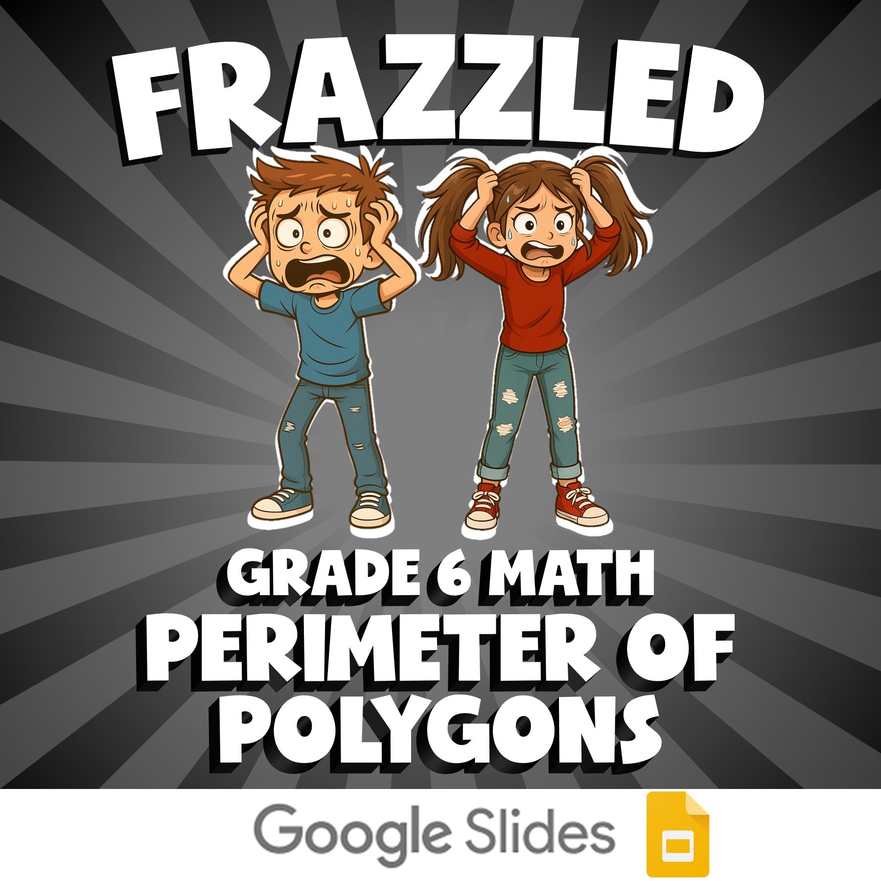 Perimeter of Polygons FRAZZLED Math Game - No Prep Grade 6 Review Activity