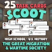 The Great Migration & Wartime Society SCOOT TASK CARDS U.S. History Game