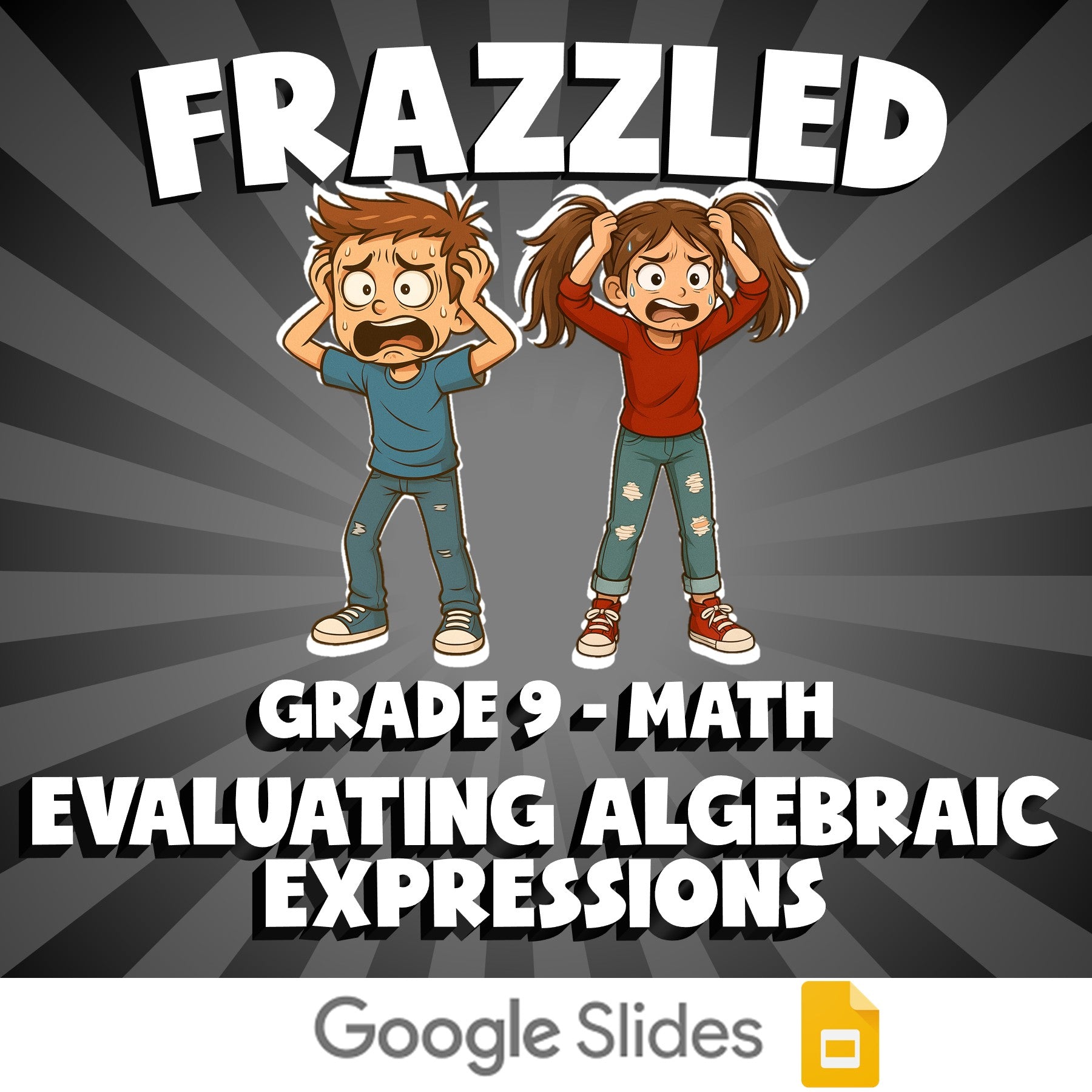 Evaluating Algebraic Expressions FRAZZLED Math Game - No Prep Grade 9 Review