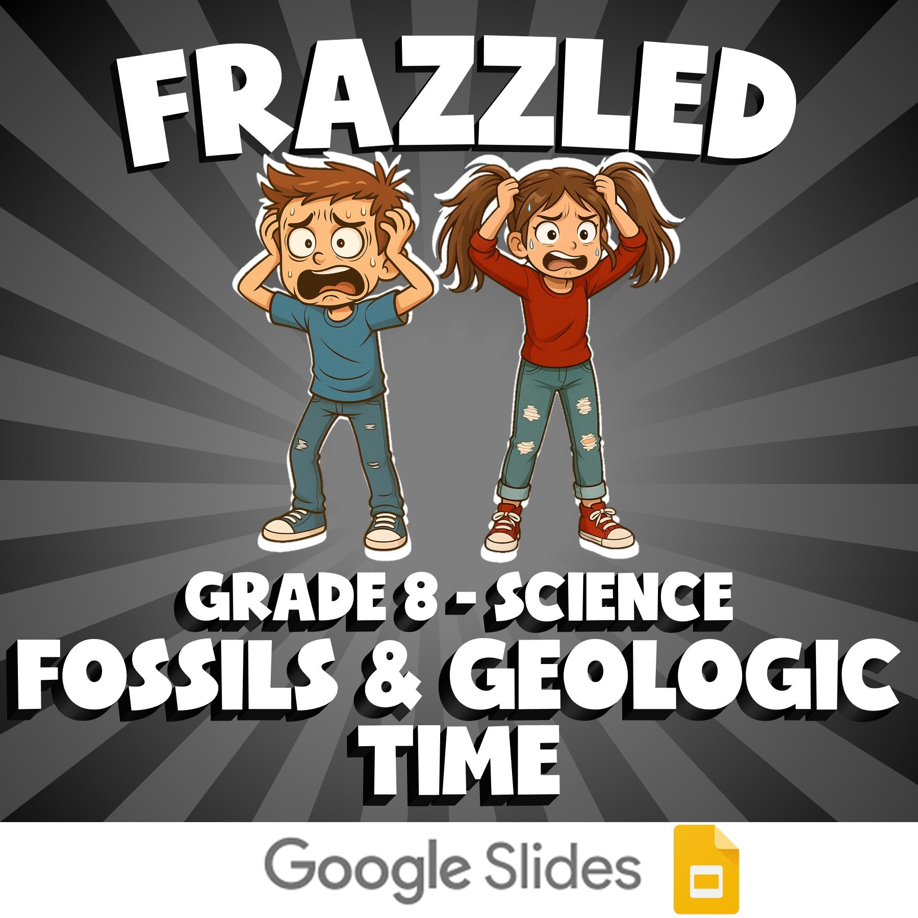 Fossils & Geologic Time FRAZZLED Science Game - No Prep Grade 8 Review Activity