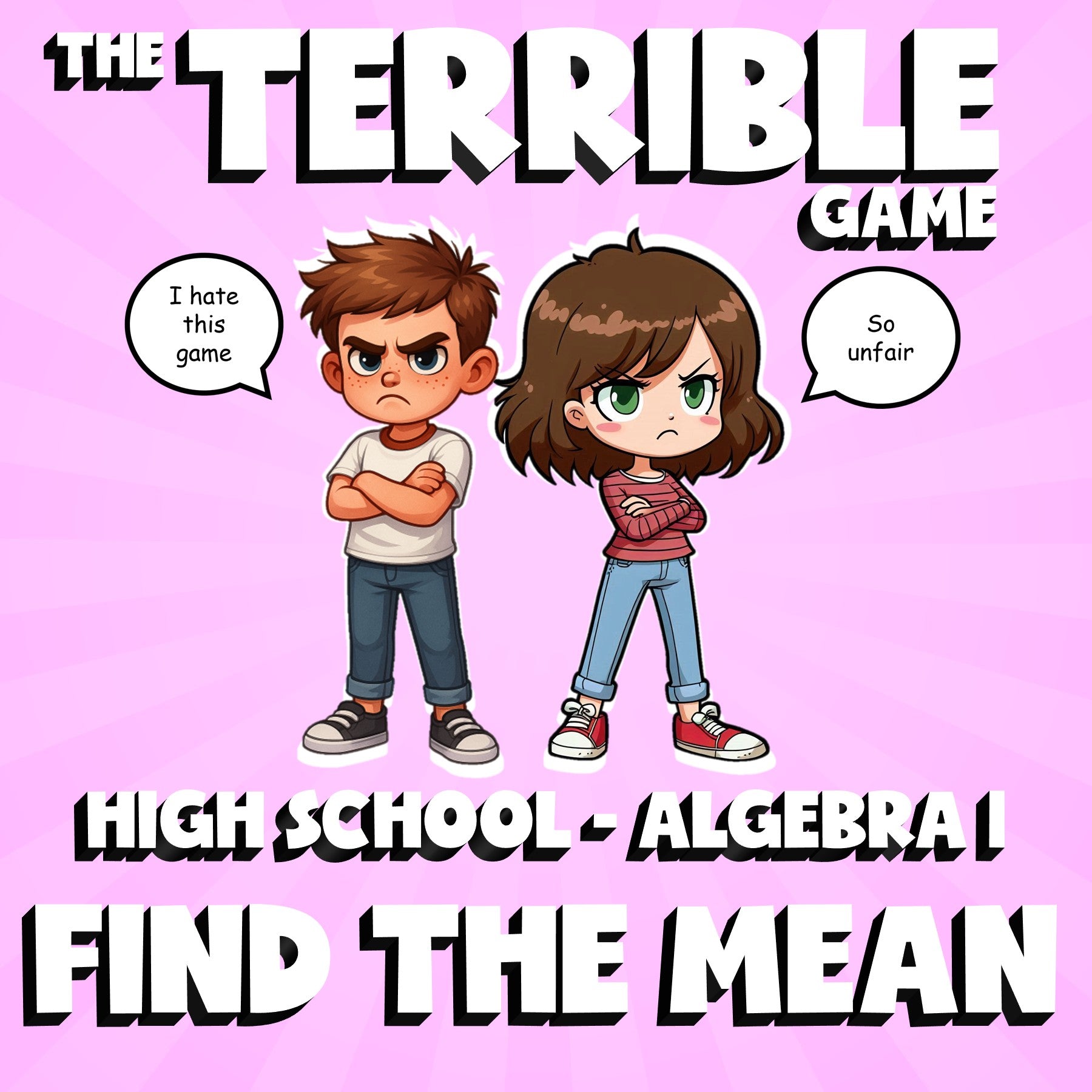 Find the Mean THE TERRIBLE GAME - No Prep Algebra 1 Math Review Activity
