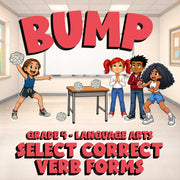 Select Correct Verb Forms BUMP ELA Game - No Prep Grade 4 Review Activity