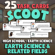 Earth Science & Related Fields SCOOT TASK CARDS Game - No Prep Earth Science