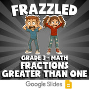 Fractions Greater Than One FRAZZLED Math Game - No Prep Grade 3 Review Activity