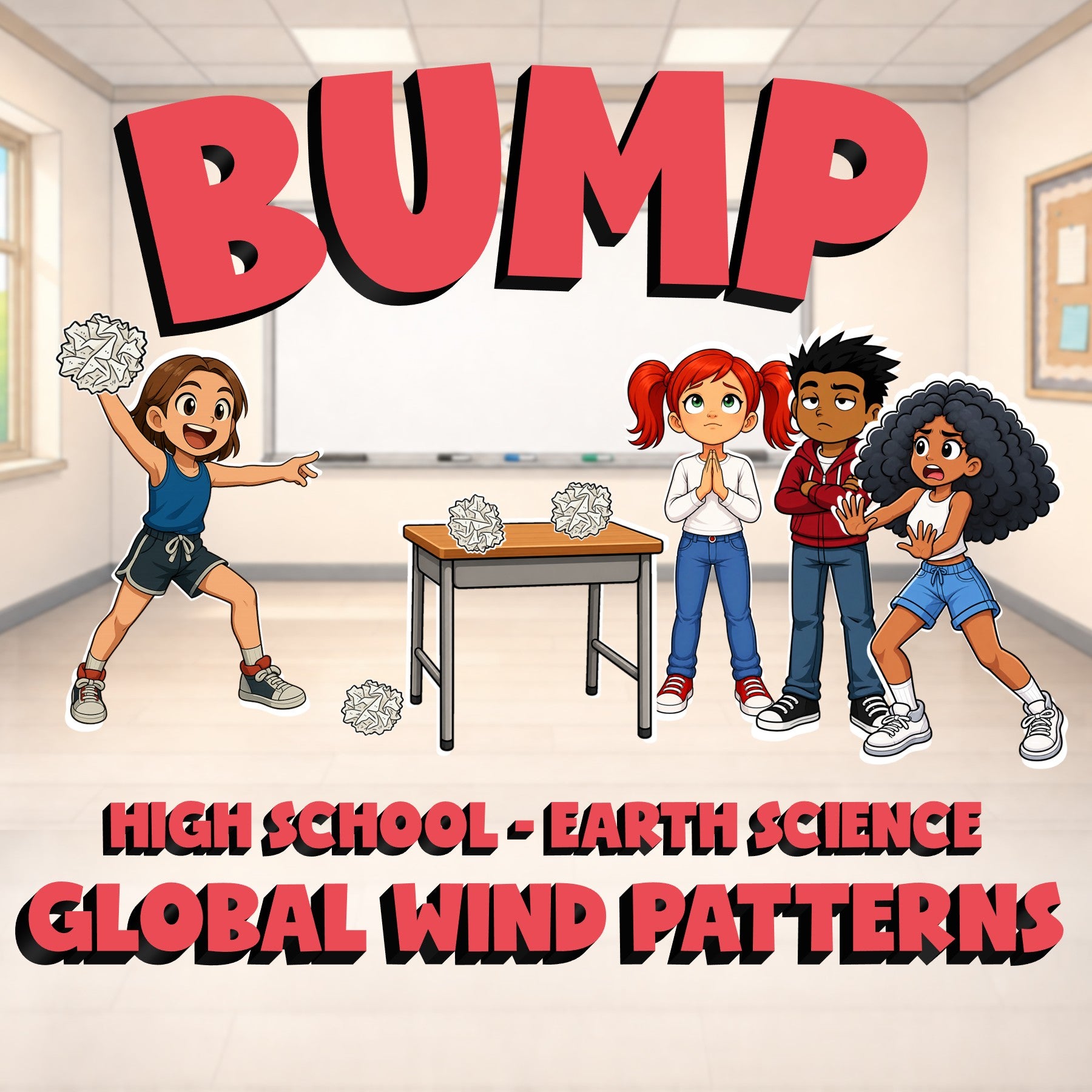 Global Wind Patterns BUMP Game - No Prep Earth Science Review Activity