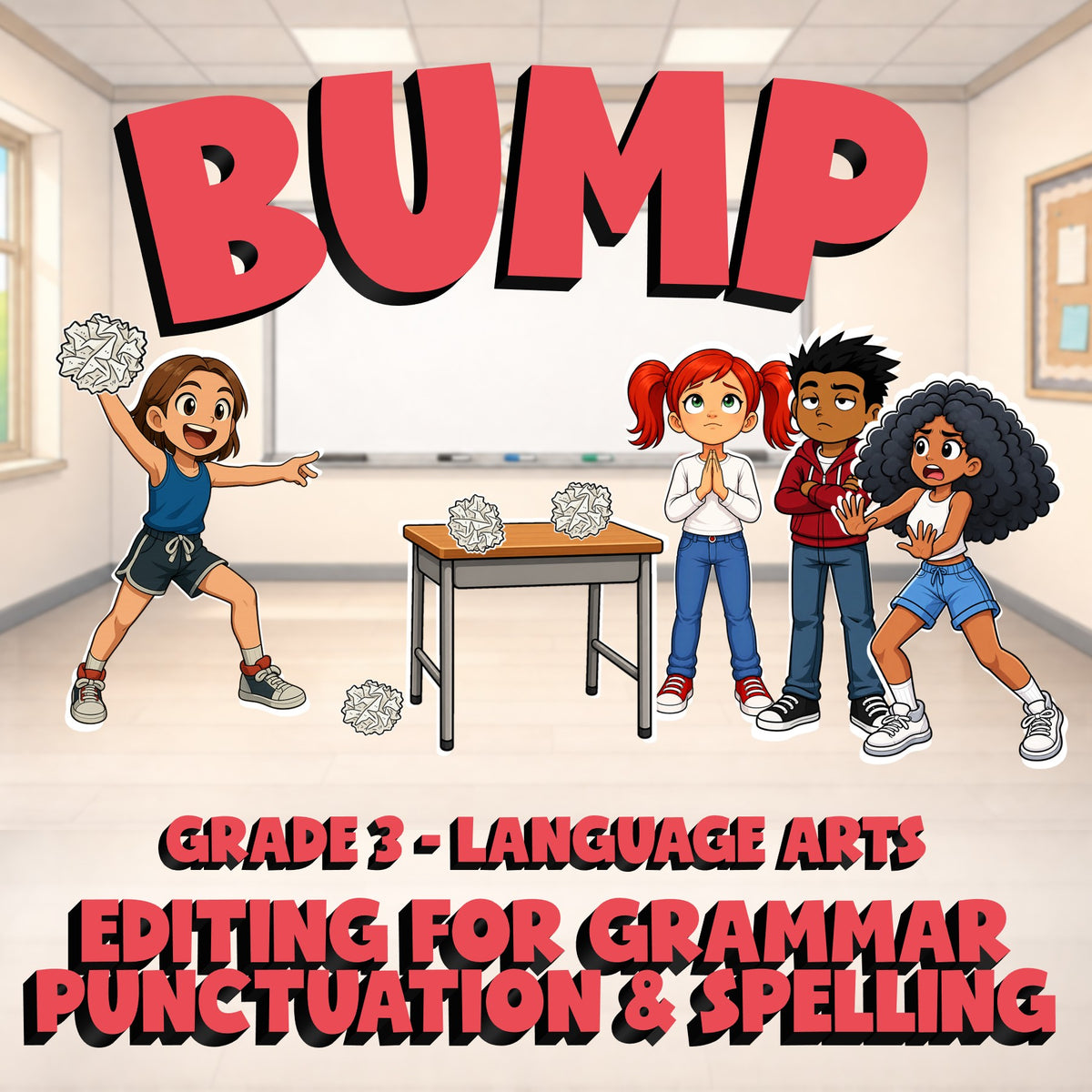 Editing for Grammar Punctuation & Spelling BUMP ELA Game - No Prep Grade 3