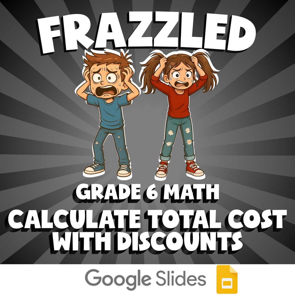 Calculate Total Cost with Discounts FRAZZLED Math Game - No Prep Grade 6 Review