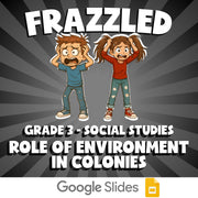 Role of Environment in Colonies FRAZZLED Socials Game - No Prep Grade 3 Review