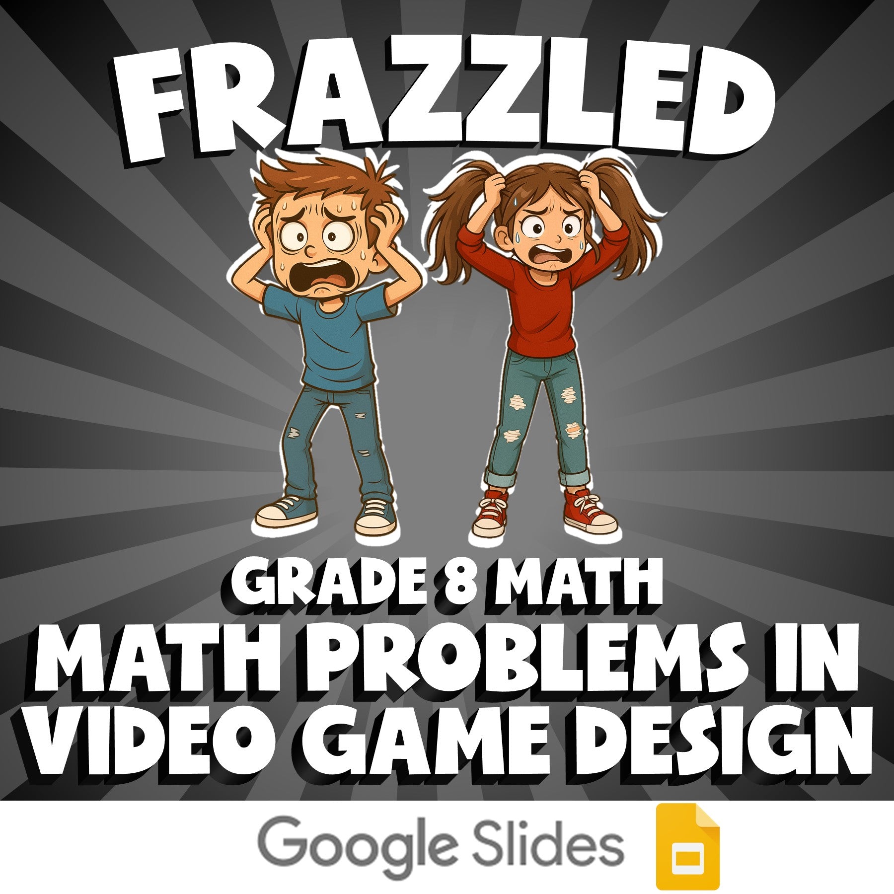 Math Problems in Video Game Design FRAZZLED Math Game - No Prep Grade 8 Review