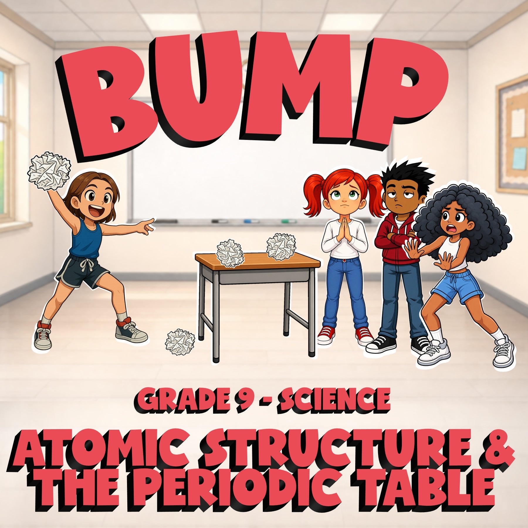 Atomic Structure & the Periodic Table BUMP Science Game - No Prep Grade 9 Review