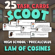 Law of Cosines SCOOT TASK CARDS Math Game - No Prep PreCalculus Review Activity