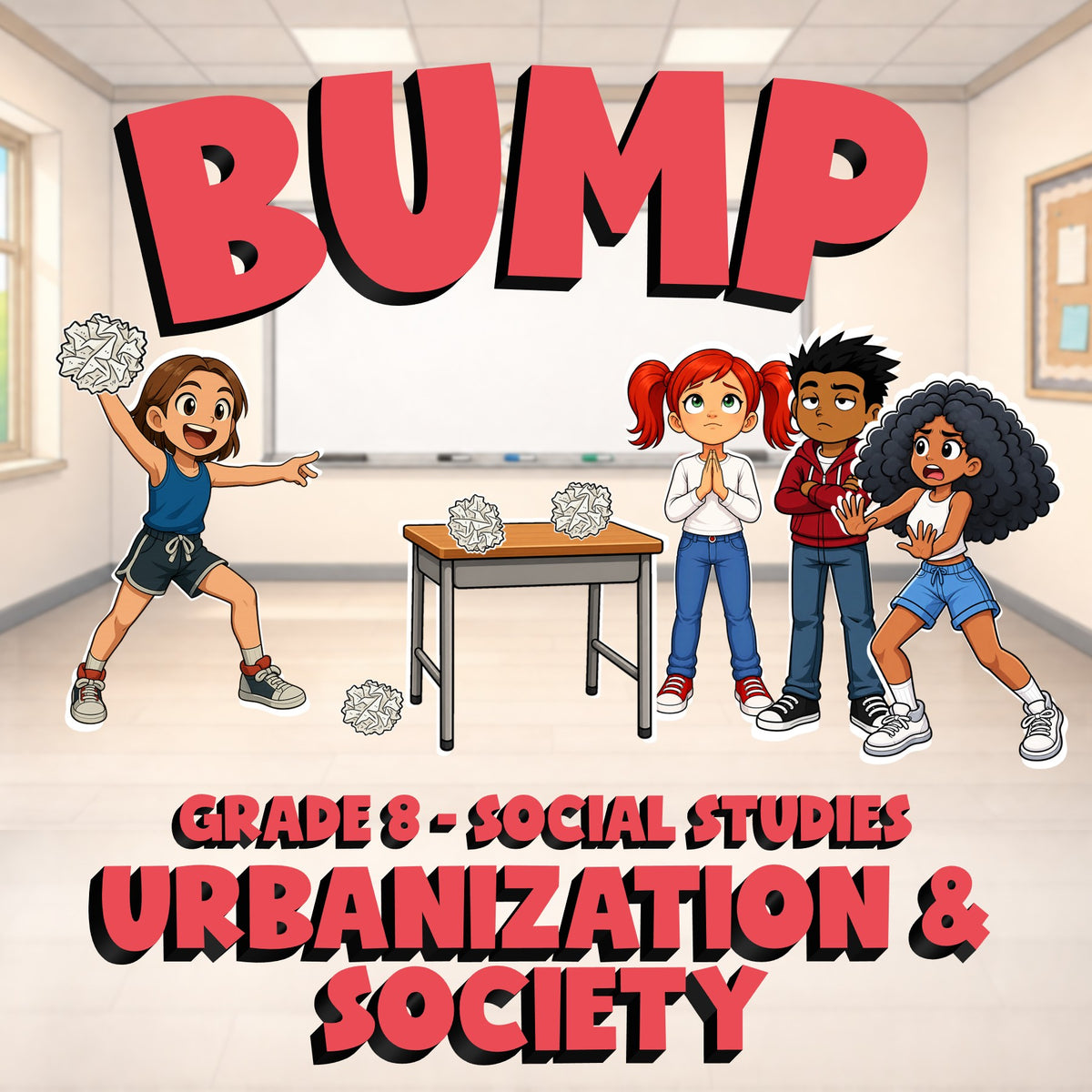 Urbanization & Society BUMP Socials Game - No Prep Grade 8 Review Activity