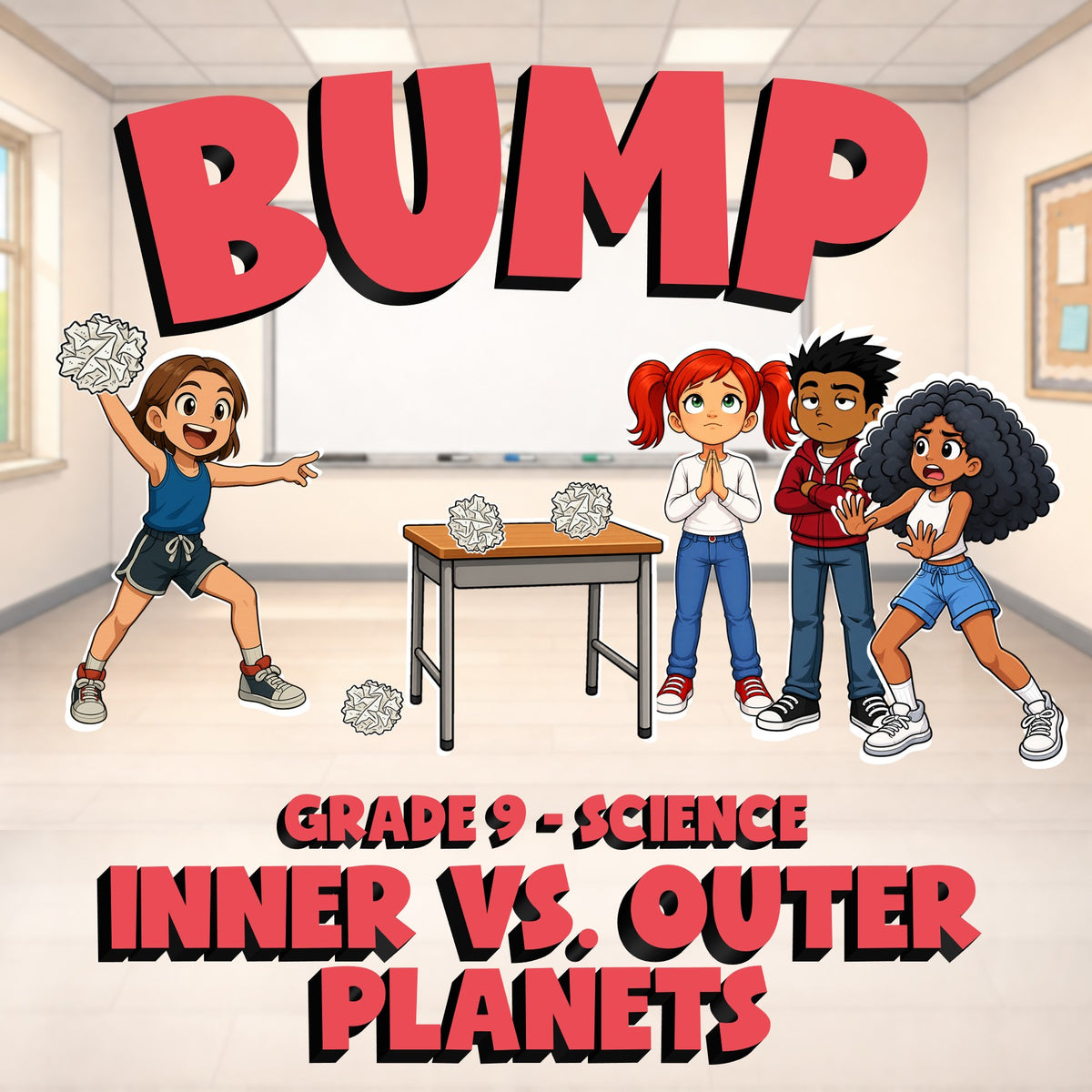 Inner vs. Outer Planets BUMP Science Game - No Prep Grade 9 Review Activity