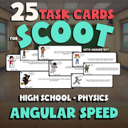 Angular Speed SCOOT TASK CARDS Science Game - No Prep Physics Review Activity