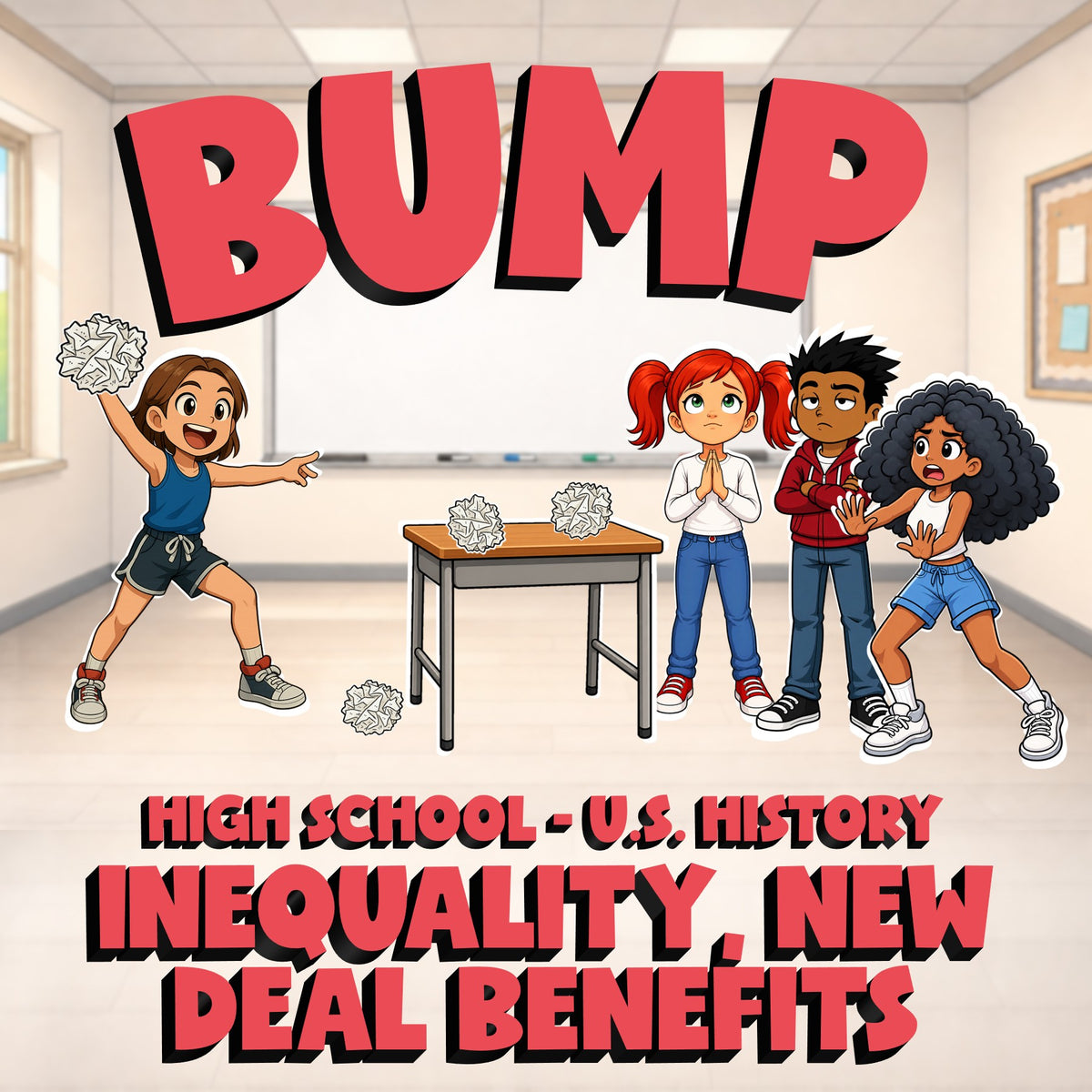 Inequality, New Deal Benefits BUMP U.S. History Game - No Prep Review Activity