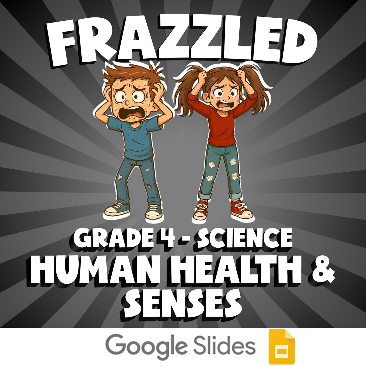 Human Health & Senses FRAZZLED Science Game - No Prep Grade 4 Review Activity