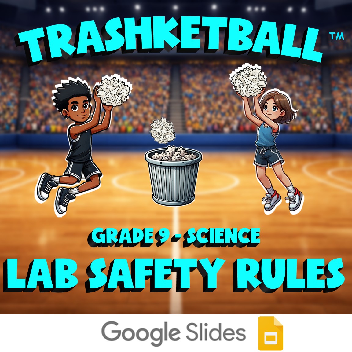 Lab Safety Rules TRASHKETBALL Science Game - No Prep Grade 9 Review Activity