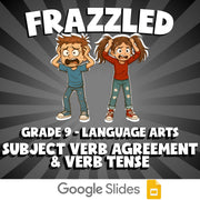 Subject Verb Agreement & Verb Tense FRAZZLED ELA Game - No Prep Grade 9 Review