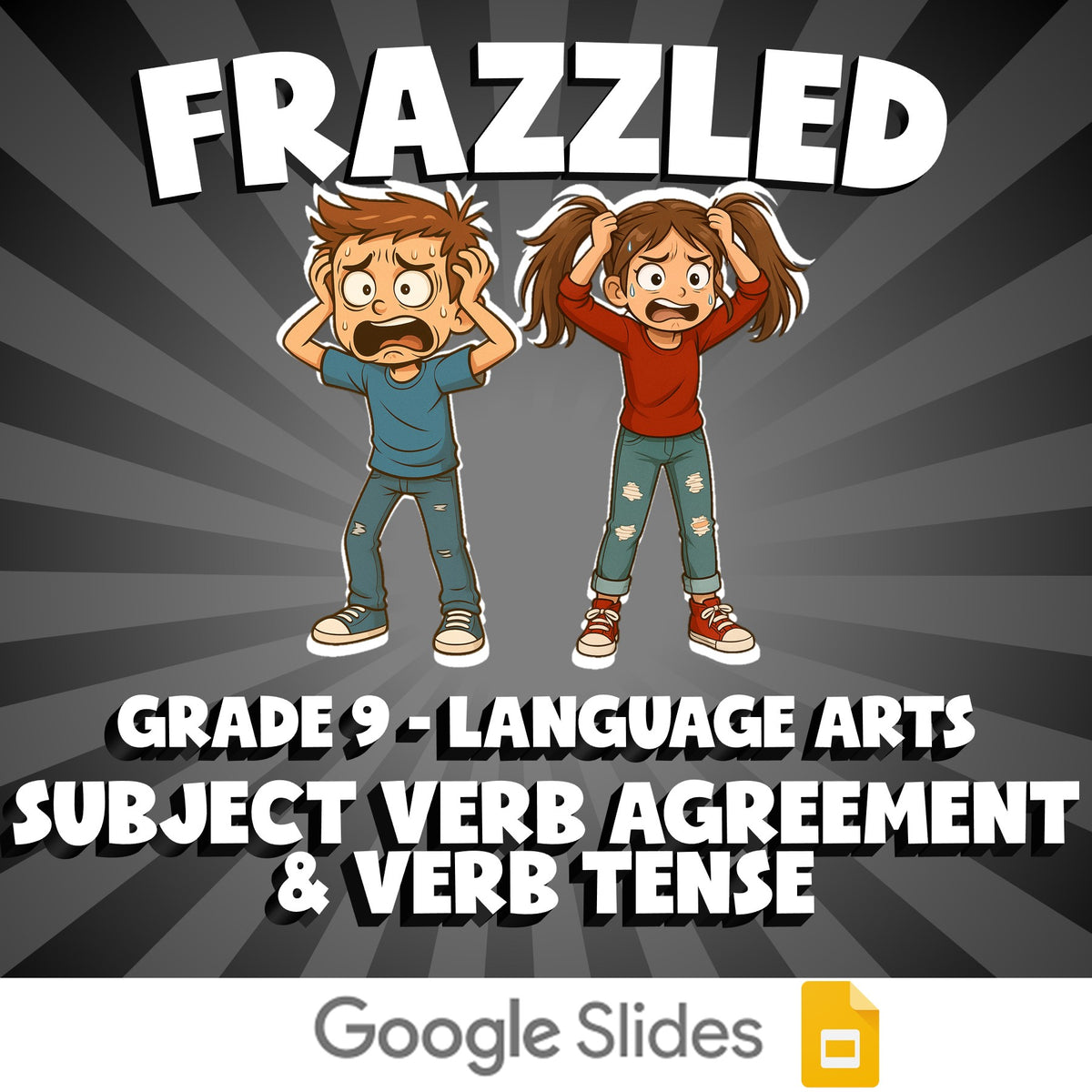 Subject Verb Agreement & Verb Tense FRAZZLED ELA Game - No Prep Grade 9 Review