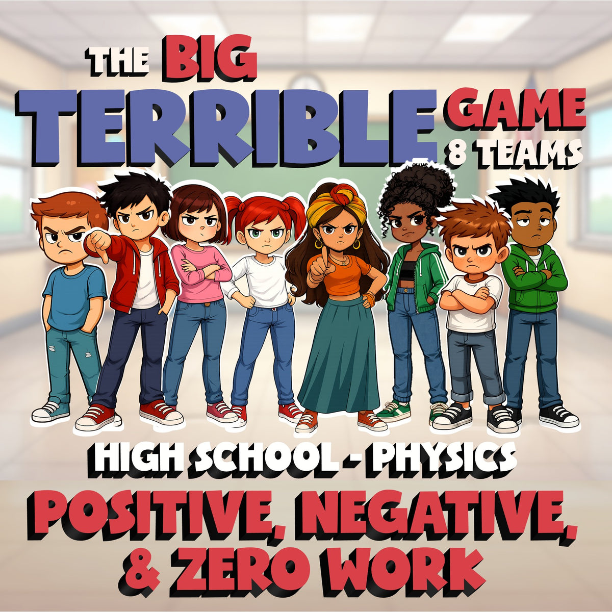 Positive, Negative, & Zero Work BIG TERRIBLE GAME - Physics Science Review