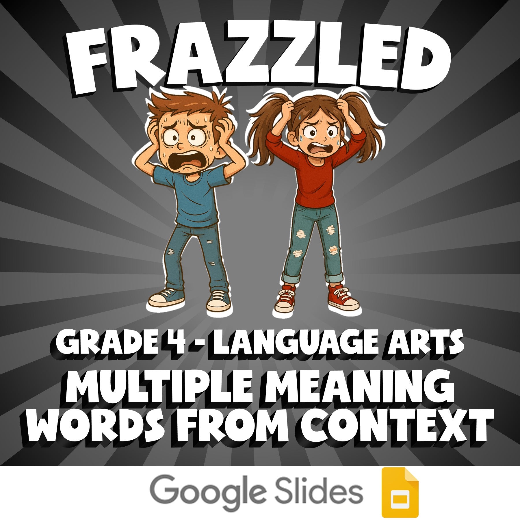 Multiple Meaning Words from Context FRAZZLED ELA Game - No Prep Grade 4 Review