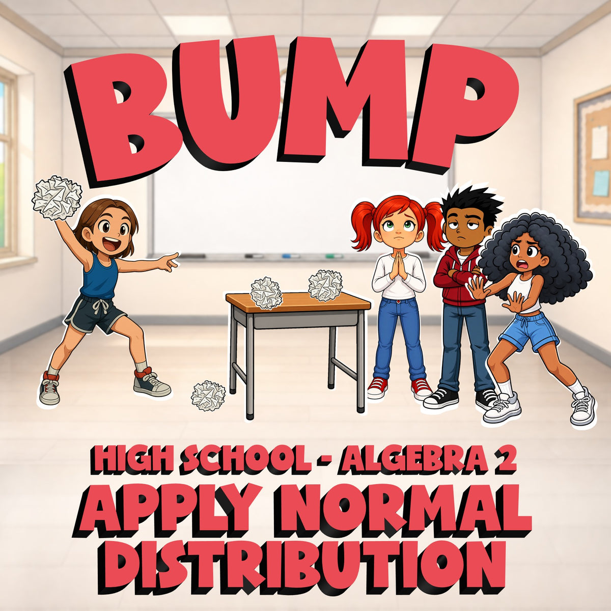 Apply Normal Distribution BUMP Math Game - No Prep Algebra 2 Review Activity