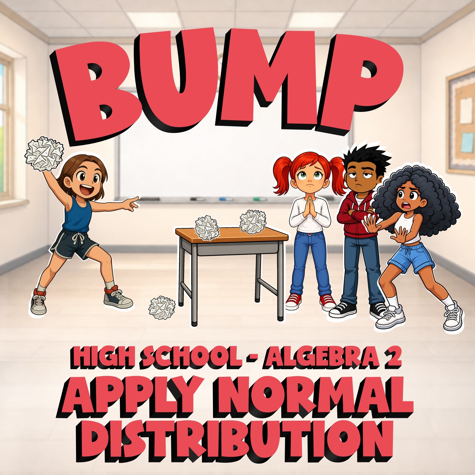 Apply Normal Distribution BUMP Math Game - No Prep Algebra 2 Review Activity