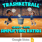 Simplifying Ratios TRASHKETBALL Math Game - No Prep Grade 6 Review Activity
