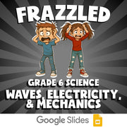 Waves, Electricity, & Mechanics FRAZZLED Science Game - No Prep Grade 6 Review