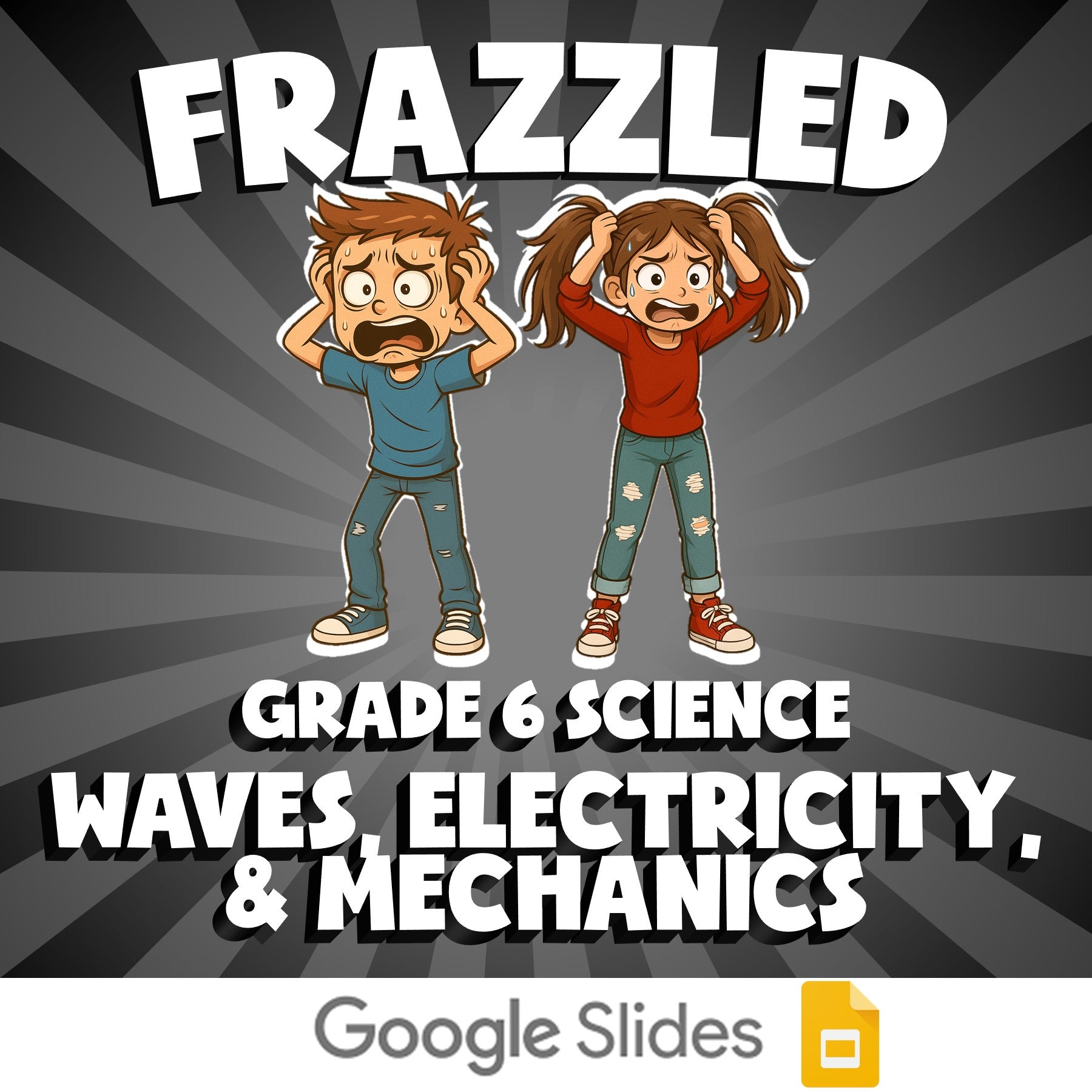 Waves, Electricity, & Mechanics FRAZZLED Science Game - No Prep Grade 6 Review