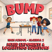 Mixed Exponents & Logarithms Equations BUMP Math Game - No Prep Algebra 2 Review