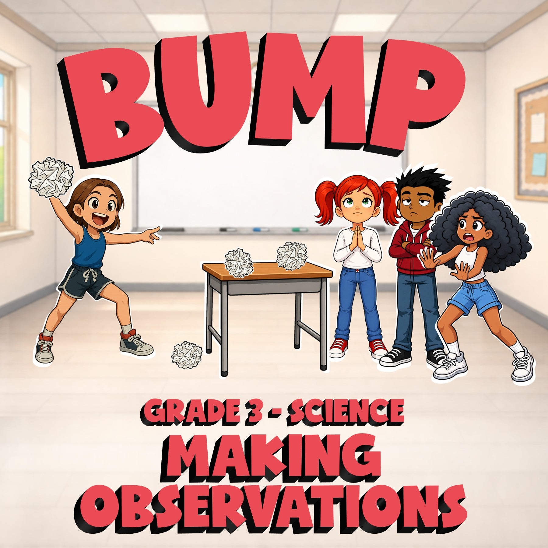 Making Observations BUMP Science Game - No Prep Grade 3 Review Activity