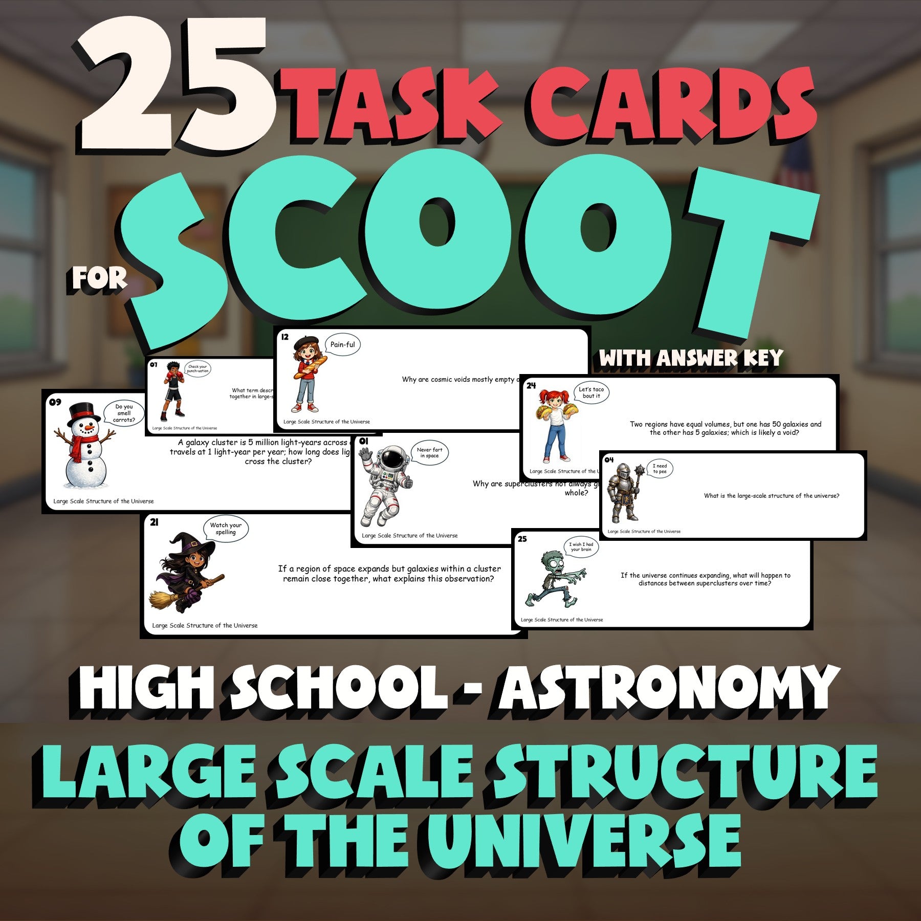 Large Scale Structure of the Universe SCOOT TASK CARDS Science Game - Astronomy