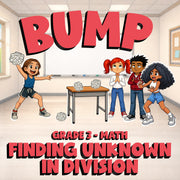 Finding Unknown in Division BUMP Math Game - No Prep Grade 3 Review Activity